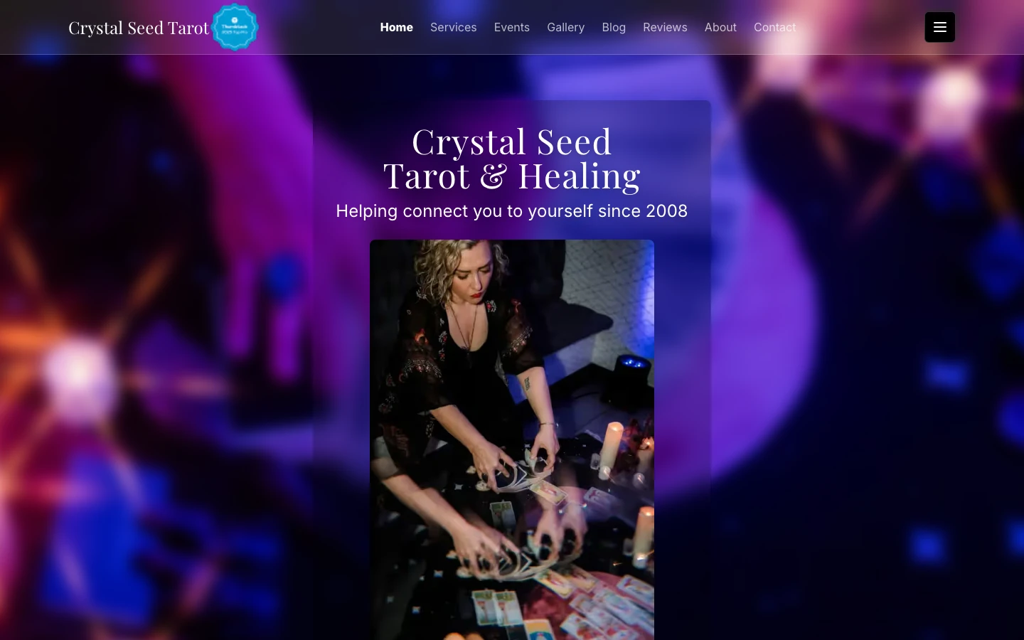 Crystal Seed Tarot website screenshot