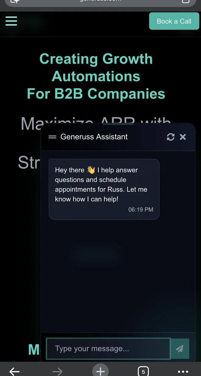 generuss.com mobile - chatbot