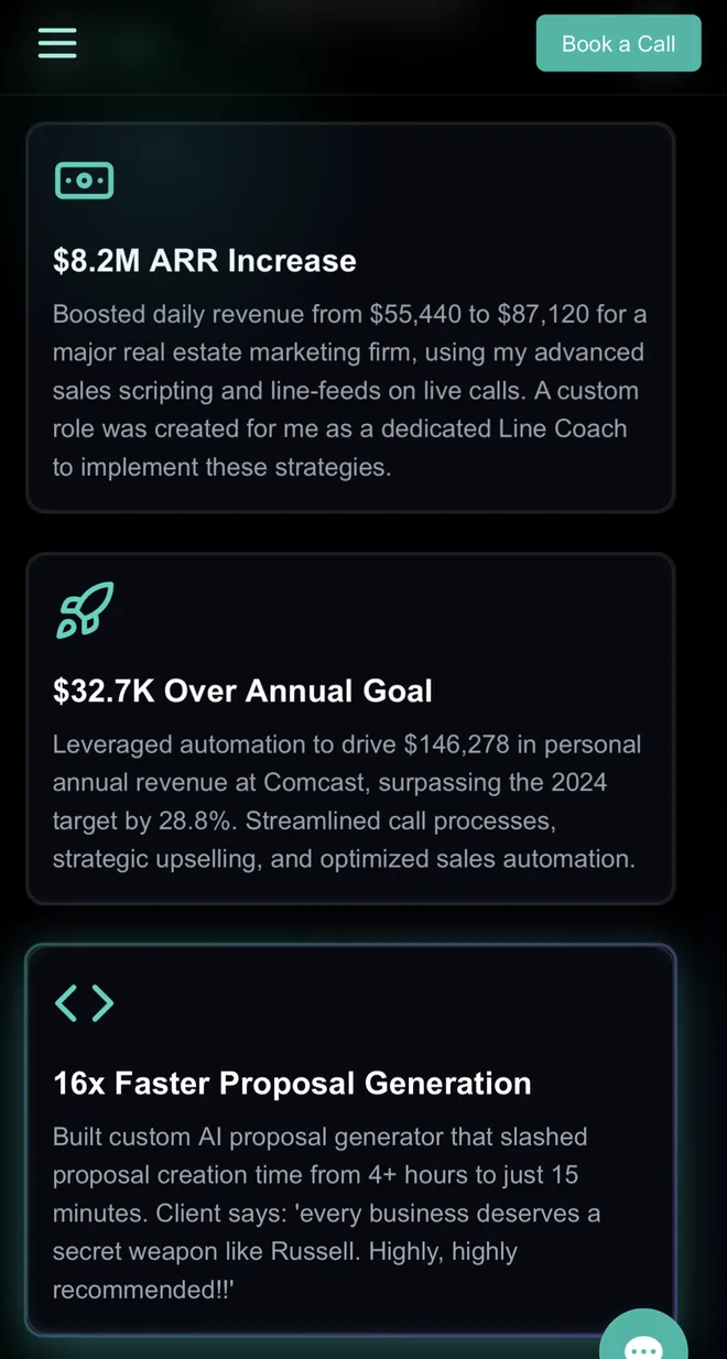 generuss.com mobile - social proof