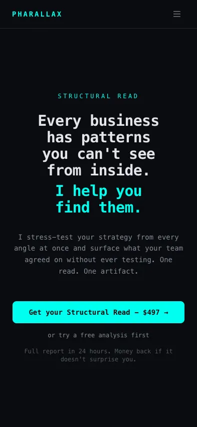 Pharallax AI mobile - hero