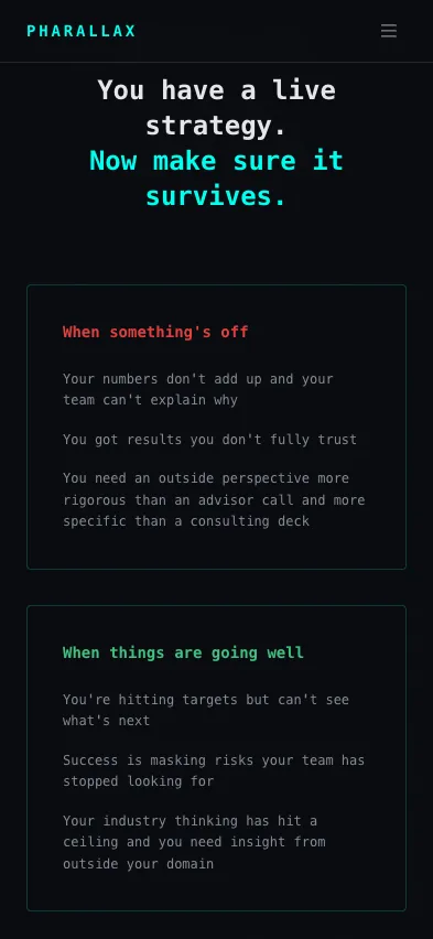 Pharallax AI mobile - CTA