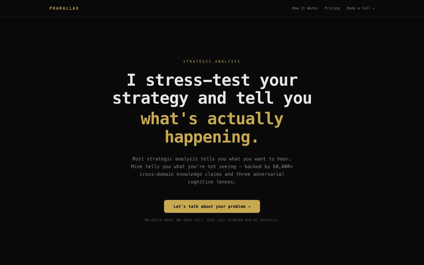 Pharallax.ai - AI strategic analysis engine